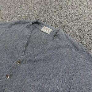VTG Lord Jeff Sweater Mens M Gray Orlon Acrylic Button Cardigan Grandpa USA 70s